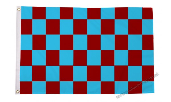 Claret and Sky Blue Check Flag